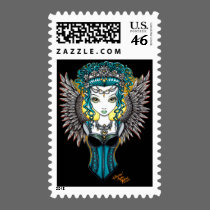 "Alaura" Gothic Guardian Angel Postage postage by mykajelina "Alaura" Gothic Guardian Angel Postage postage