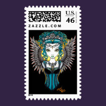 "Alaura" Gothic Guardian Angel Postage stamps