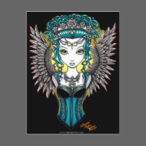 "Alaura" Gothic Guardian Angel Postcard by mykajelina "Alaura" Gothic Guardian Angel Postcard