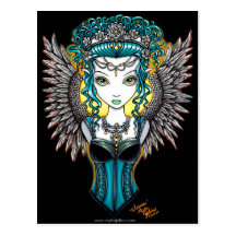 "Alaura" Gothic Guardian Angel Postcard