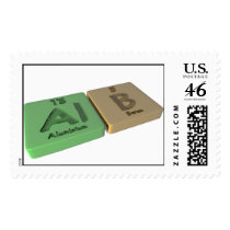 Alb as Al Aluminium and B Boron Postage Stamp