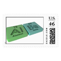Alba as Aluminium Al and Barium Ba Postage Stamps