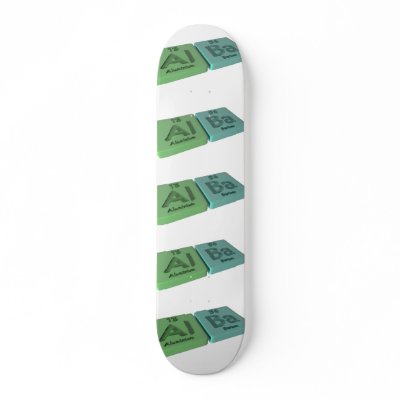 Alba as Aluminium Al and Barium Ba Skate Decks by ChemicalWords