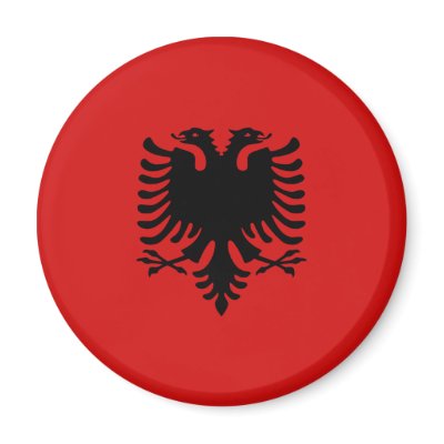 Albania Fisheye Flag Magnet by FlagAndMap