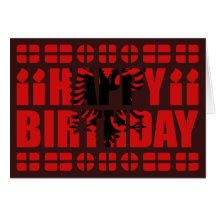 Albania Flag Birthday Card