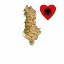 Albania Flag Heart and Map T-Shirt
