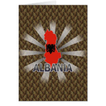Albania Flag Map 2.0 Greeting Cards