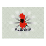 Albania Flag Map 2.0 Post Card