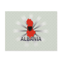 Albania Flag Map 2.0 Post Card