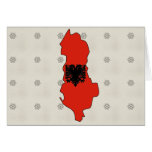 Albania Flag Map full size Greeting Cards