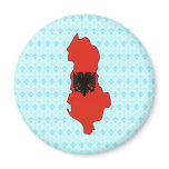 Albania Flag Map full size Refrigerator Magnet