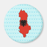 Albania Flag Map full size Refrigerator Magnet