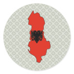 Albania Flag Map full size Round Sticker
