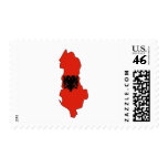Albania flag map stamps