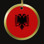 Albania Fisheye Flag Ornament