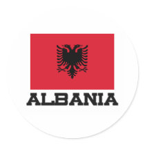 Albania Flag Round Stickers