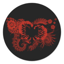 Albania Flag Round Sticker