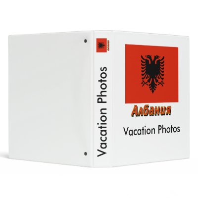 Albania Flag with name in Russian Vinyl Binder by Vexillophile