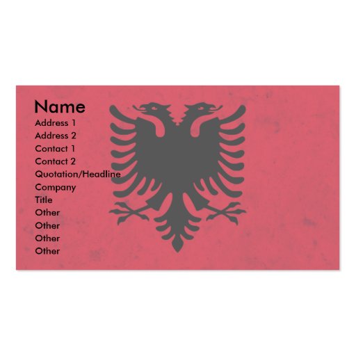 Albania Grunge Flag Business Card