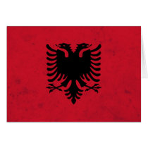 Albania Grunge Flag Greeting Cards