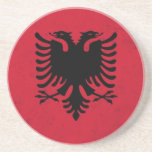 Albania Grunge Flag Beverage Coasters