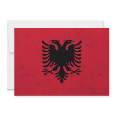 Albania Grunge Flag Invitation by JayAtZazzle