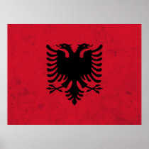 Albania Grunge Flag Print
