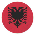 Albania Grunge Flag Round Stickers