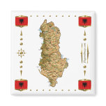 Albania Map + Flags Magnet