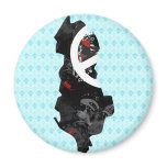 Albania Trendy Peace Sign with Albanian map Refrigerator Magnets