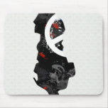 Albania Trendy Peace Sign with Albanian map Mousepads