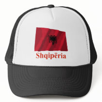 Albania Waving Flag with Name in Albanian hats by Vexillophile Albania Waving Flag with Name in Albanian hats