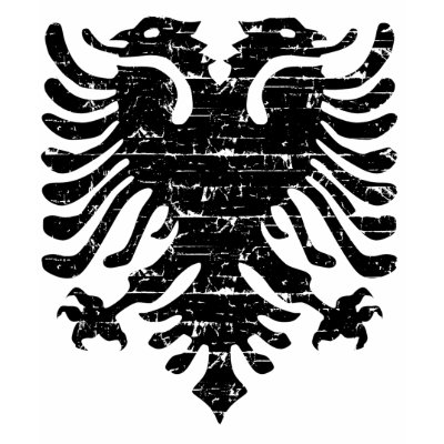Albanian eagle emblem tee shirt by kongdesigns