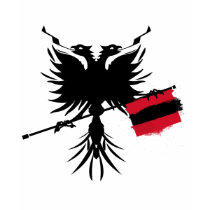 Albanian Eagle with Flag - Ladies Spaghetti Top t-shirts