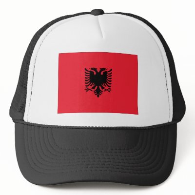 Albanian Flag Mesh Hats by worldflagtshirts