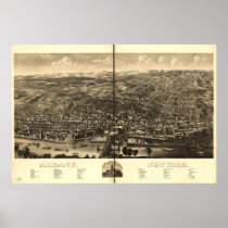 Albany New York 1879 Antique Panoramic Map Print