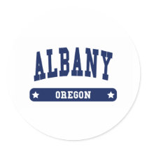 Albany Oregon College Style t shirts Round Sticker
