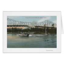 Albany, Oregon - Paddle Boat Crossing Willamette Cards