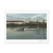 Albany, Oregon - Paddle Boat Crossing Willamette Post Card