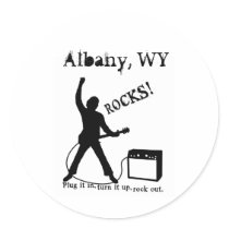 Albany, WY Round Sticker