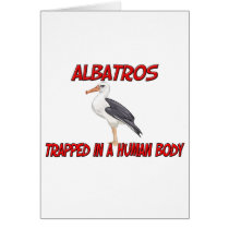 Albatros trapped in a human body greeting cards