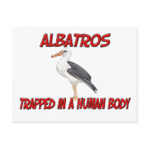 Albatros trapped in a human body postcard