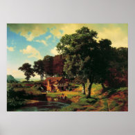 Albert Bierstadt, A Rustic Mill Print