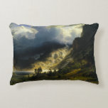 Albert Bierstadt - A Storm in the Rocky Mountains Accent Pillow