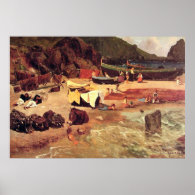 Albert Bierstadt - Fishing Boat At Capri Print