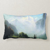 Albert Bierstadt staubbach falls near lauterbrunne Throw Pillow