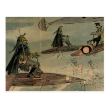 Albert Robida's Flying Machines Postcard