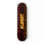 Albert skateboard fire and flames design.