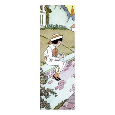 Albert's pet bunny bookmark business cards by nostalgiashop