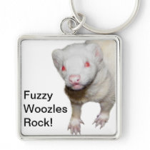 Albino Ferret Picture Keychains